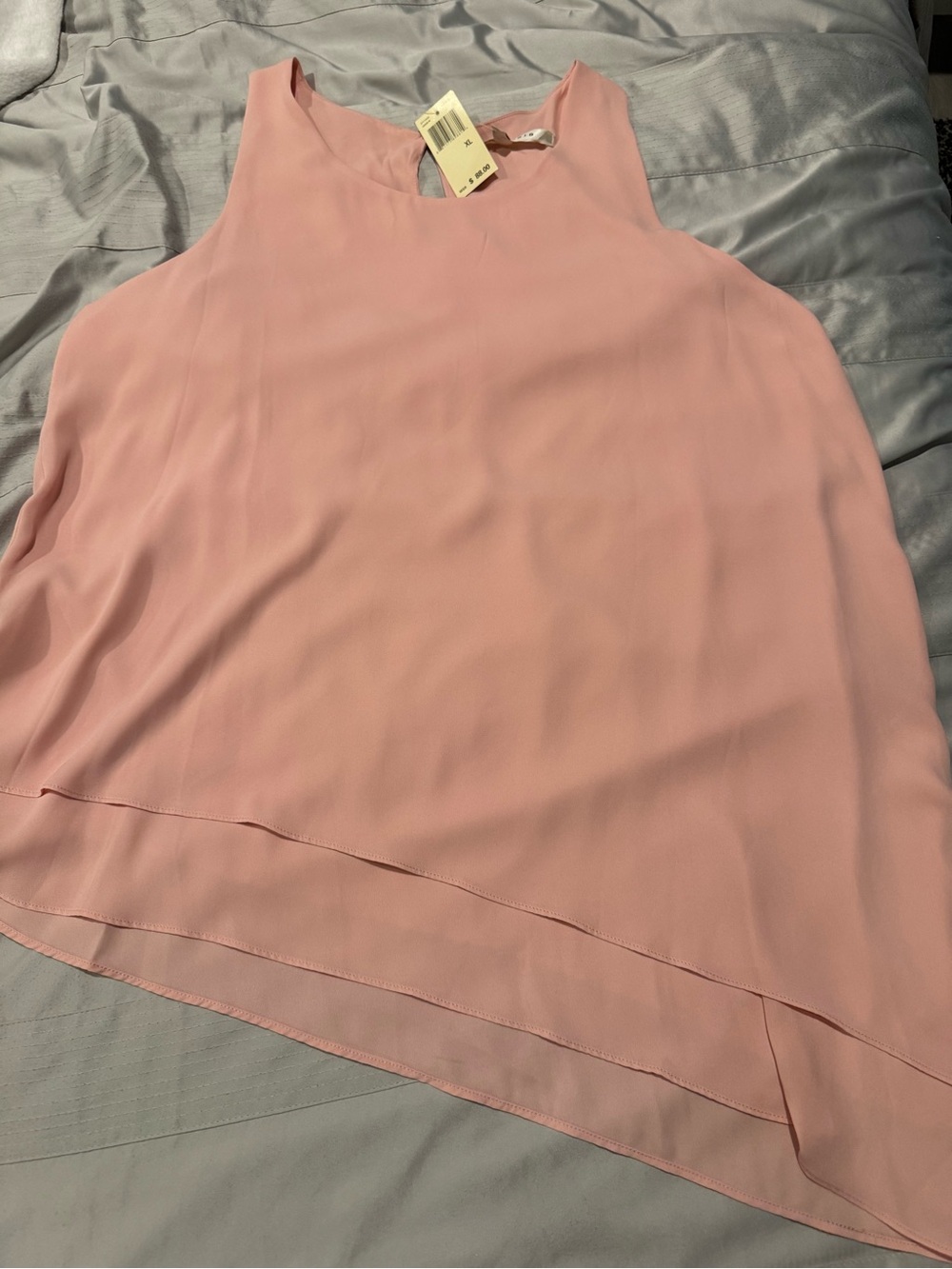 Max Studio Light Pink Asymmetrical Tank - Picture 6 of 6